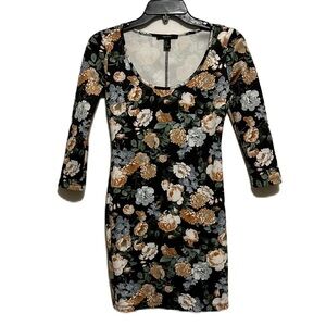 FOREVER 21 Long Sleeve Dress, Multi Colors, Size Small